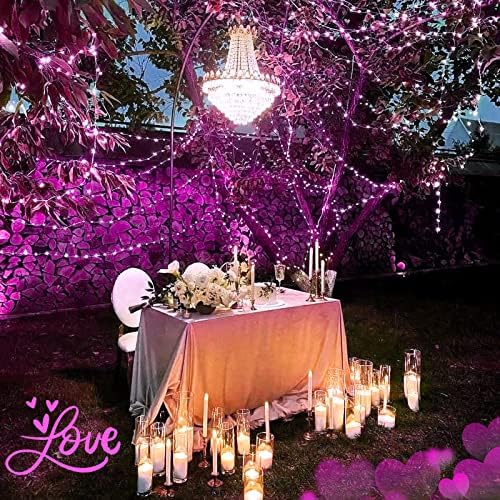JMEXSUSS 4 Pack Solar Fairy Lights, 33ft 100 LED Pink Solar Lights Outdoor - Image 5