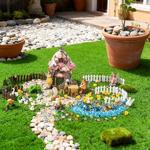 Fairy Garden Accessories Outdoor, Fairy Garden Decor Kit Fairy Garden Figurines Supplies Resin Fairy House - Image 5