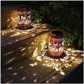2 Pack Solar Butterfly Lanterns Outdoor Hanging Decor Lantern,Waterproof Hollow Out Retro Metal Decorative Garden Light,Graceful Decoration for Patio,Yard,Landscape,Festival by AITENISEN