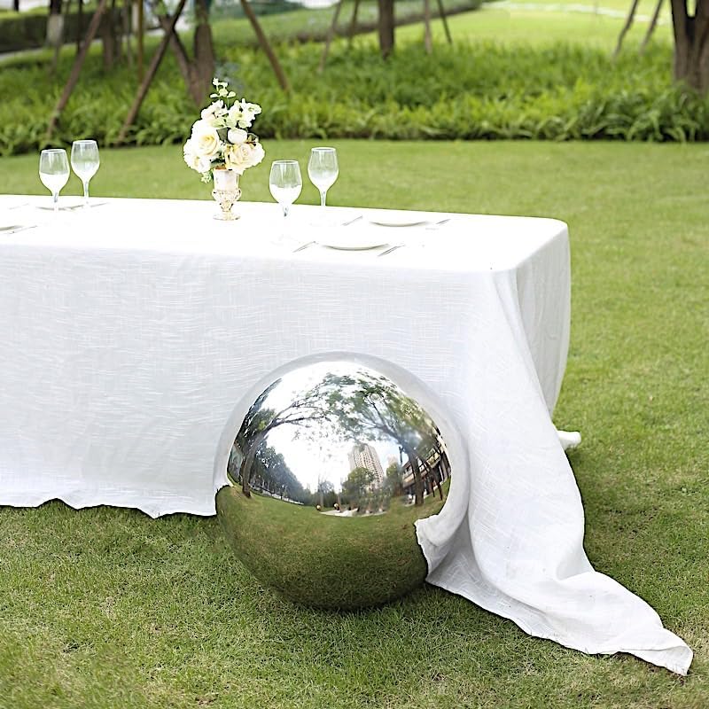 Balsa Circle 20 in Silver Stainless Steel Globe Gazing Reflective Mirror Balls Outdoor Garden Decor Centerpieces Wedding Party Events Reception Home Decorations Modern Ornaments Landscaping Accents - Image 6