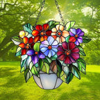 Colorful Flowers Pot Acrylic Suncatcher - Image 3
