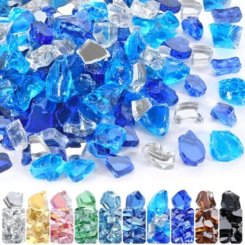 GasSaf 1/2 Inch Blended Fire Glass Reflective Tempered Fireglass, 10 lb by GasSaf