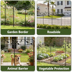 Decorative Garden Fence 40in x 36ft, 16 Pack Flat Metal Garden Border Fence, Rustproof Powder Coating, No-Dig Installation with Triangular Stakes, Flexible Design for Flower Beds, Paths, Yards - Image 5