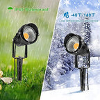 LightingWill 5W Landscape Lighting, Warm White 3000K-3500K, DC 12V LED Low Voltage Landscape Lights, IP65 Waterproof Pathway Lights for Outdoor Garden, Yard, Fence, House, Lawn, Tree, Flags (8 Pack) - Image 5
