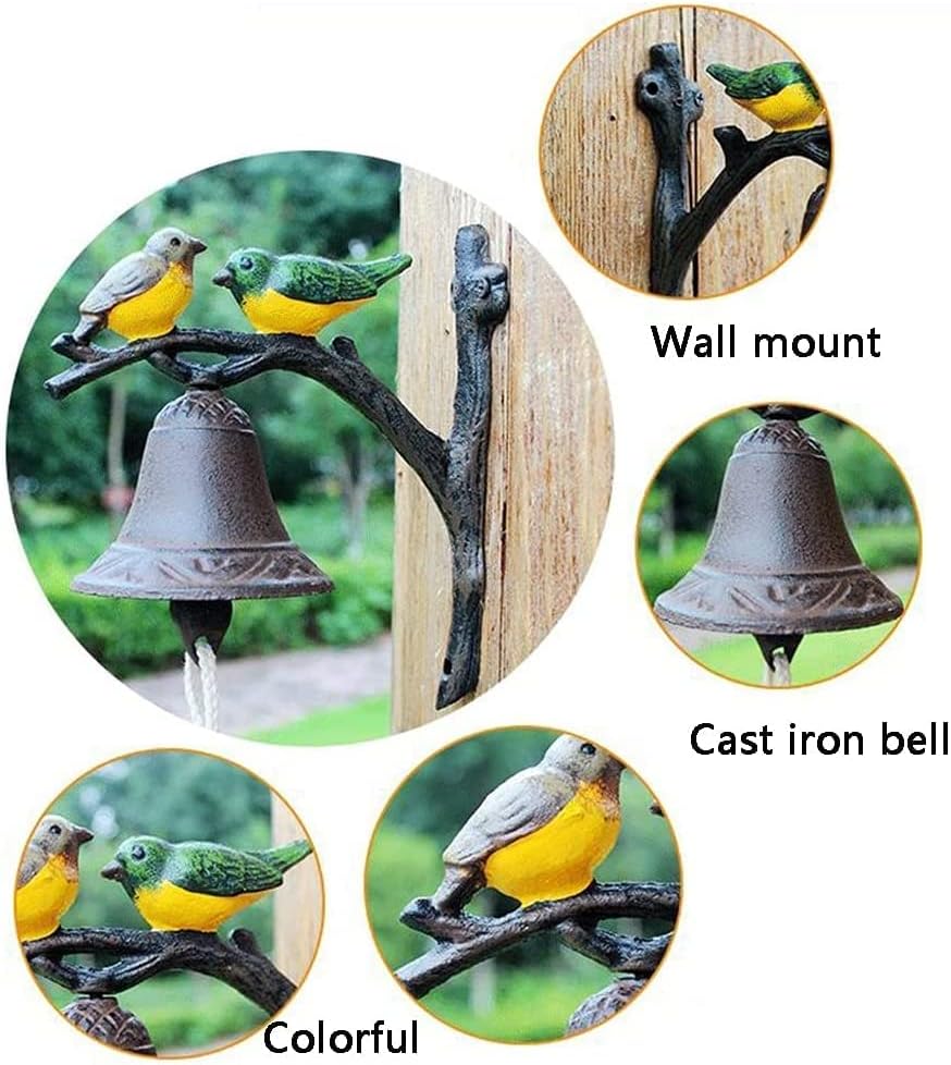 Garden Decoration Dinner Bells Cast Iron Doorbell Wall Bell Hanging Bell Front Door Doorbell (Black 20 * 17.2 * 10cm) - Image 4