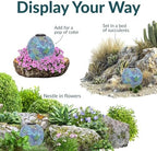 Sunnydaze Solar Gazing Ball for Garden, Crackled Azul Terra - Image 4