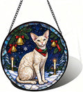 Stained Glass Window Hanging Cornish Rex Cat Suncatcher Gifts for Mom 9.8" by Unknown