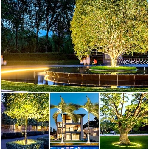 LED Ring Tree Lights Outdoor, IP65 Waterproof Tree Up Lights with Ground Stake, Landscape Spotlights for Yard Garden Pathway Patio(RGB,6 Packs) - Image 7