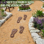 Hicarer 2 Sets Cast Iron Garden Stake Down Stepping Stones Feet Heavy Duty Footprint Stepping Mat Walking Stones for Garden Walkway Decor Cast Iron Flagstone Lawn Panel Walkway Landscaping Outdoor - Image 3