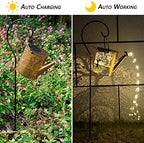 JIAJIAMEI Large Solar Watering Can Lights Big Tree Outdoor Garden Decor, Waterproof Cascading LED Hanging Lights, Gifts for Mom Grandma Women Birthday Mother's Day - Yard Porch Patio Backyard - Image 3