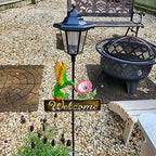 Crosslight Solar LED Hummingbird Welcome Sign - Weatherproof Garden Stake Light for Outdoor Decoration - Decor for Yard, Lawn, Patio, Pathway, Backyard | Warm White - Image 5