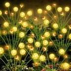 EEW Solar Garden Lights Outdoor 8 Pack 64 LED Swaying Dandelion Bee Lights by EEW