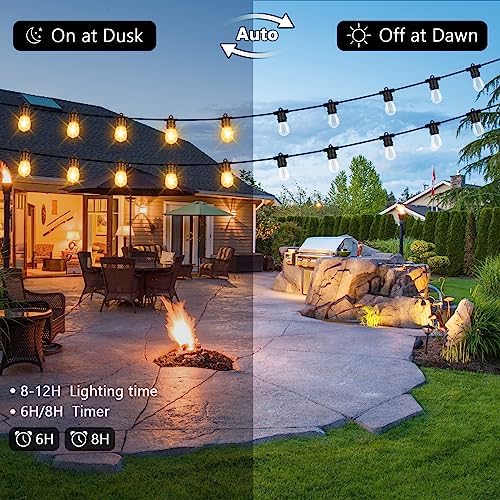 BesLowe 48FT S14 Solar String Lights Outdoor with Remote Controller - Image 5
