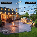 BesLowe 48FT S14 Solar String Lights Outdoor with Remote Controller - Image 5