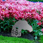 Animal Floral Metal Garden Stake | Raw Metal Patinas Over Time | Yard Art Decor Spring Summer Decorations Flower Bed Plant Stakes Marker (Horse) - Image 4