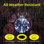 RNEHON Outdoor Solar Lantern,Hanging Solar Lanterns Waterproof Crackle Glass Ball,Solar Garden Lights Yard Decor Christmas Lantern for Tree Fence Patio (Cold White) - Image 2