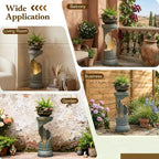 Sunlinua Modern Spiral Outdoor Water Fountain with LED Light - Image 7