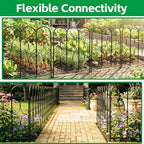 ARIFARO 5 Pack Metal Decorative Garden Fence, 32" H x 22" W, No‑Dig Panels - Image 4