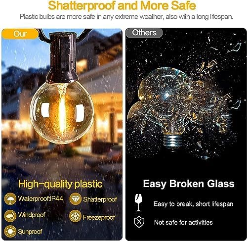 Svater 300 FT Outdoor String Lights for Outside Patio 156 Bulbs Waterproof - Image 2