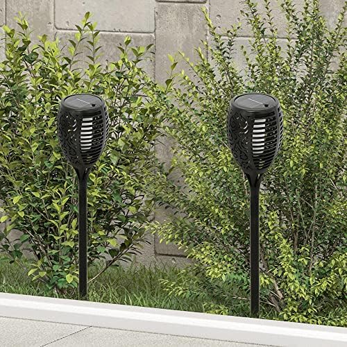 Outdoor Solar Torch Lights with Flickering Flame, Fire Effect Garden Light, Solar Powered Torch Light for Patio (Set of 2) - Image 3