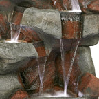 Alpine Corporation WIN1548 Outdoor Floor Cascading Stone Fountain with LED Lights, Tiered Garden Water Fountain, 53" H, Gray - Image 5