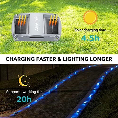 AGPTEK Solar Driveway Lights 12 Pack, Outdoor Deck Dock Marine Waterproof - Image 3