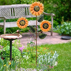 35.4" H Metal Sunflower Garden Stake, Weather Proof Flower Stake for Spring Decor Yard Art Garden Decorations for Outdoor Patio, Lawn, Yard, Pathway Walkway - Image 3