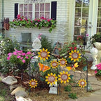hogardeck Garden Decor for Outside, Set of 2 Metal Fence Decorative Garden Stakes with Flowers for Sunflower Decor, Yard Signs for Outdoor Patio Lawn Backyard Porch - Image 7