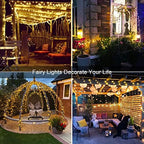 JMEXSUSS 4 Pack Solar Fairy Lights, 33ft 100LED String Lights Warm White - Image 2