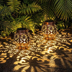 Edenseelake 2 Pack Solar Hanging Lanterns Outdoor Waterproof Flower Lights, Metal Decorative LED Lantern for Garden, Patio, Porch, Yard, Lawn, Bronze by Edenseelake