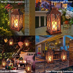 TAKE ME 14" Solar Lanterns Outdoor Garden Lantern Waterproof LED Flickering Flameless Candle Mission Lights for Table,Outdoor,Party - Image 2
