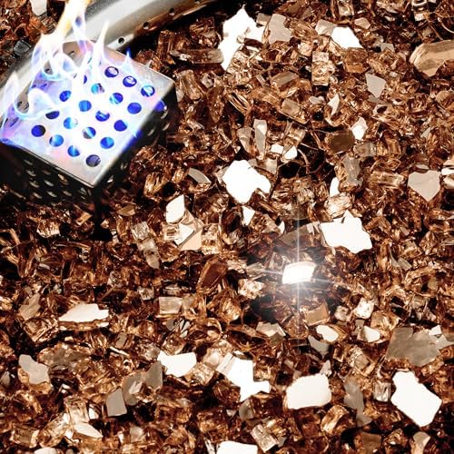 NUPICK 20 Pound Fire Glass, 1/4 Inch Reflective Fire Pit Glass by CreateAmazingChoice