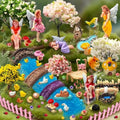 114 Pcs Miniature Fairy Garden Accessories Kit Resin Elves Animal Figurines Decor Micro Landscape Ornaments for DIY Micro Dollhouse by Unknown