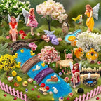 114 Pcs Miniature Fairy Garden Accessories Kit Resin Elves Animal Figurines Decor Micro Landscape Ornaments for DIY Micro Dollhouse by Unknown