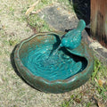 Ceramic Solar Fountain Bird Bath with Battery Backup,Solar Garden Fountain by UPSJYJ
