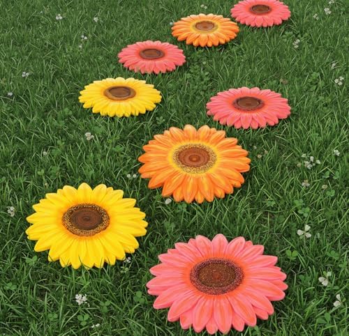 Landical 6 Pack Decorative Stepping Stones for Garden Outdoor, Sunflower - Image 6