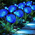 Solar Firefly Lights Outdoor Waterproof, 4 Pack Blue Solar Flowers Swaying Lights With Flowers, Flower Light Garden Decor for Outside Yard Patio Halloween Christmas, Gifts for Women Grandma by yulloyello