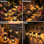 Yowin 4 Pack Solar Lanterns Outdoor Waterproof Hanging Solar Lamp with Bulb - Image 4