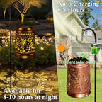 KY&BOSAM Rose Flower Hummingbird Solar Lanterns Hand Metal for Outside - Image 4