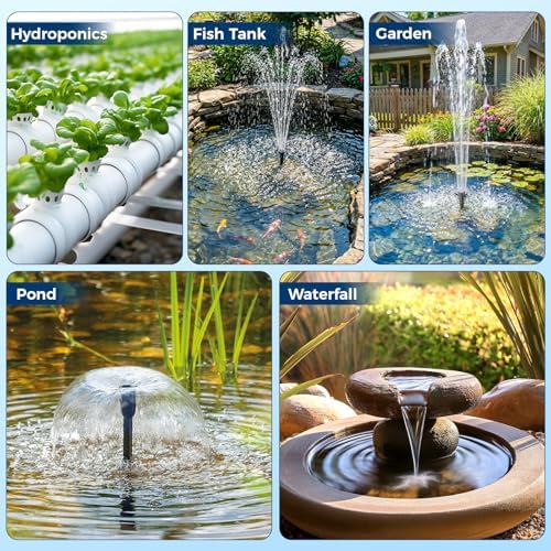 NFESOLAR 20W Solar Pond Filter Kit with Fountain Pump, 160 GPH Solar Pond Pump & Outdoor Filter Box, Submersible Water Pump with 16.5FT Cable & 6.6FT Tubing for Koi Pond, Fish Tank, Garden Fountain - Image 7