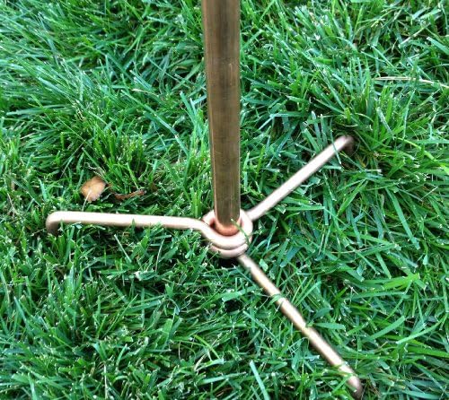Kinetic Copper Wind Sculpture, Dual Spinner Dancing Willow Leaves - Image 5
