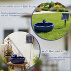 Solar Water Fountain, 11 inch Ceramic Koi Fountain, Blue Glazed Finish, Outdoor Solar Garden Fountain, Solar Powered Fountain for Garden, Tabletop, Balcony, Patio, Deck - Image 4