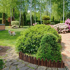 WORTH Wooden Log Rolls Garden Edging, 6.5" H x 47" L Landscape Lawn Border - Image 3