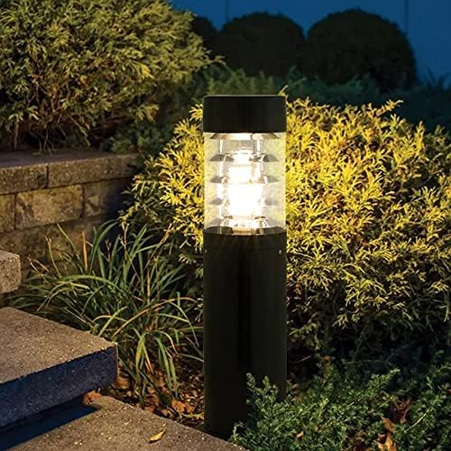 Modern Outdoor Bollard Light Fixture, 23.62-inch Black Waterproof LED Pathway Lighting, Contemporary Landscape Post Lamp for Garden, Driveway, Patio, Walkway, Yard Die-Cast Aluminum - Image 4