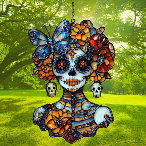 Floral Skeleton Acrylic Suncatcher - Image 3
