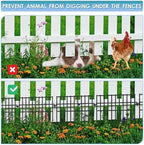37ft (L) X 13in (H) Garden Animal Barrier Fence, 26 Pack No Dig Dog Fence Border, 1.44in Gap Decorative Fences, Rustproof Metal Wire Garden Border Fence for Dog, Rabbits Ground Stakes - Image 3