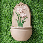 XBrand 31" in H Outdoor Wall Water Fountain with Pump- Pink Flower with Dragonfly Design with Mesh Guard - Image 3