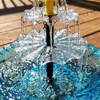 Solar Powered Cascading Water Fountain, Solar Cascade Hanging Bird Bath Fountain, Hanging Solar Bird Bath Fountain, Hummingbird Bath Shower Bowl Kit Garden Gift Yard Patio Backyard Decoration (Blue) - Image 2