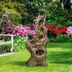 Sunlinua Water Fountain Outdoor, 5-Tier Cascading Realistic Tree Waterfall - Image 6