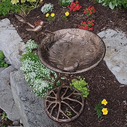 Oakland Living Meadow Bird Bath, Antique Bronze - Image 3